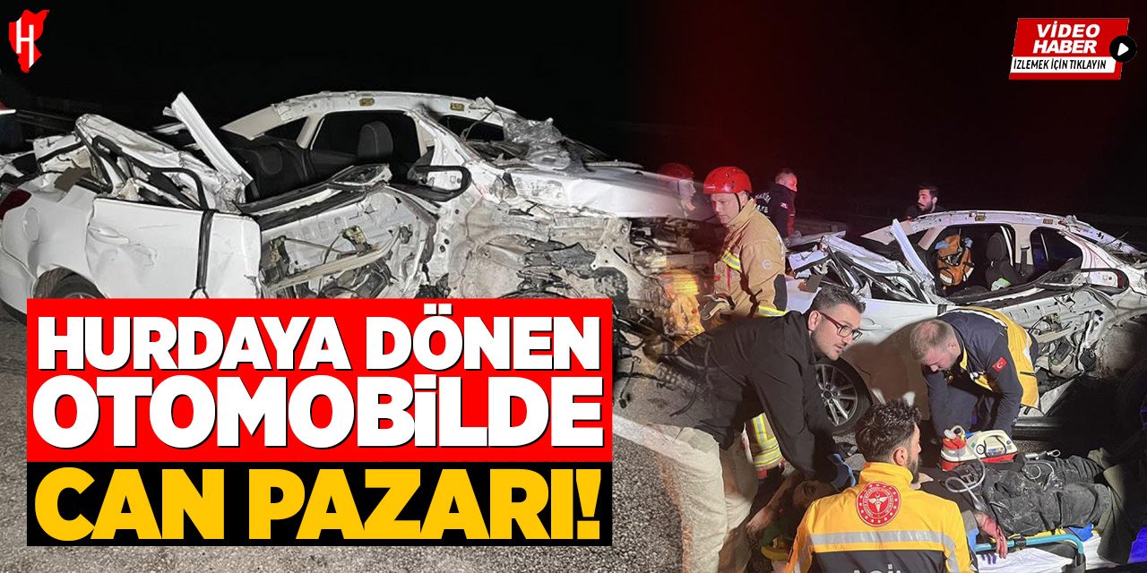 Kamyonete çarpan otomobil hurdaya döndü: 1 ölü, 2 yaralı
