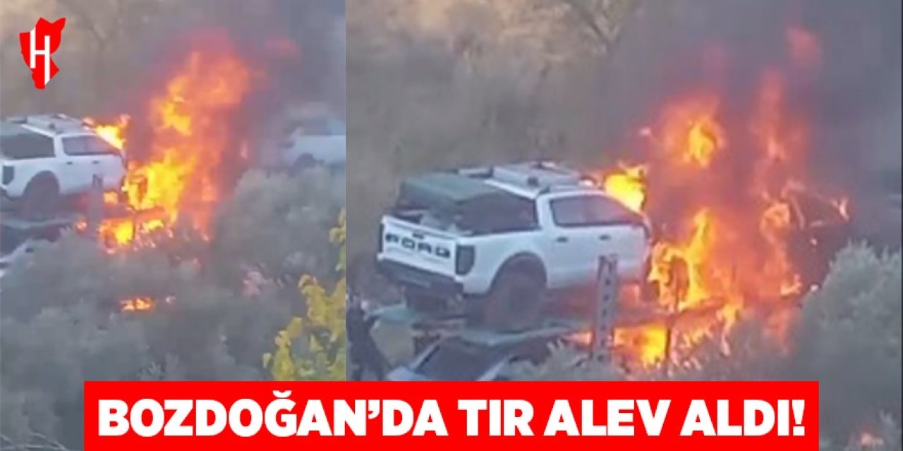 Bozdoğan'da tır alev aldı