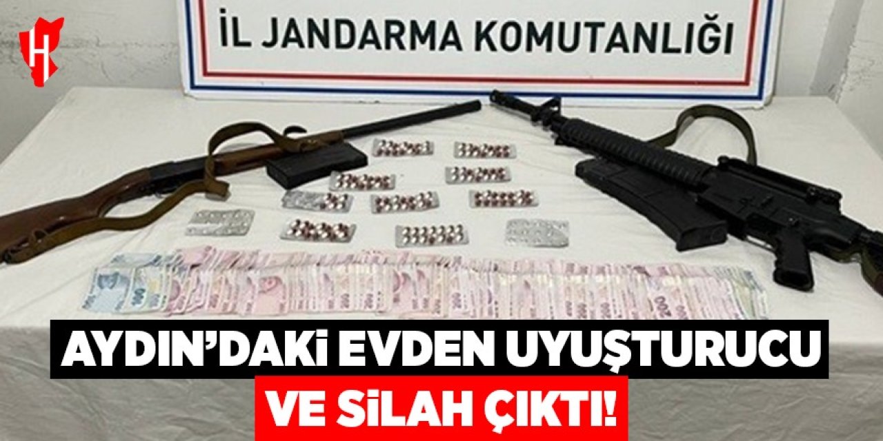 Aydın’daki evden uyuşturucu ve silah çıktı