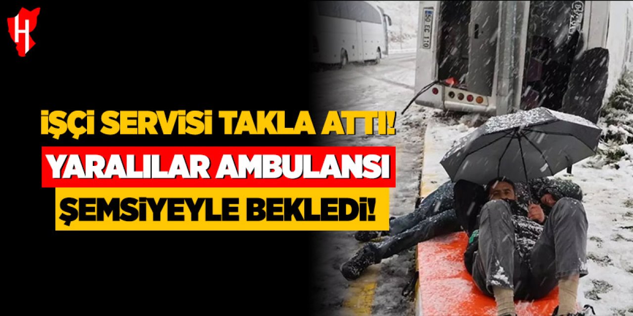 Korkutan kaza: İşçi servisi takla attı, 14 kişi yaralandı!