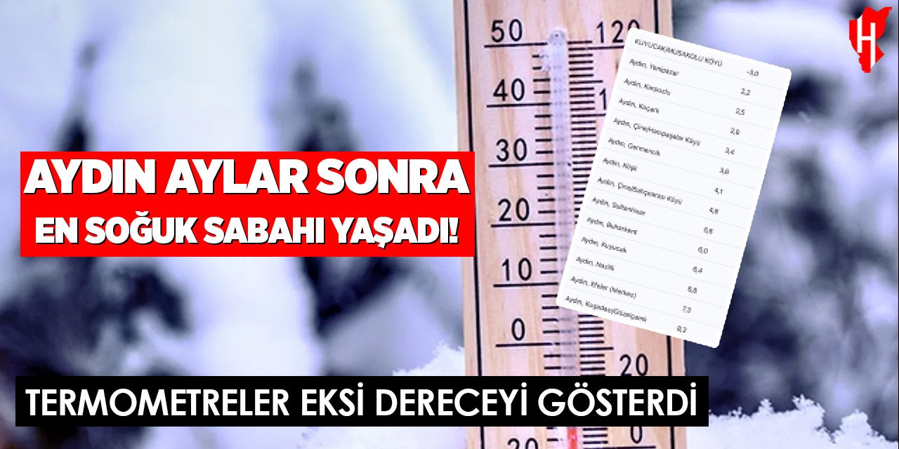 Aydın aylar sonra en soğuk sabahı yaşadı!  Termometreler eksi dereceyi gösterdi