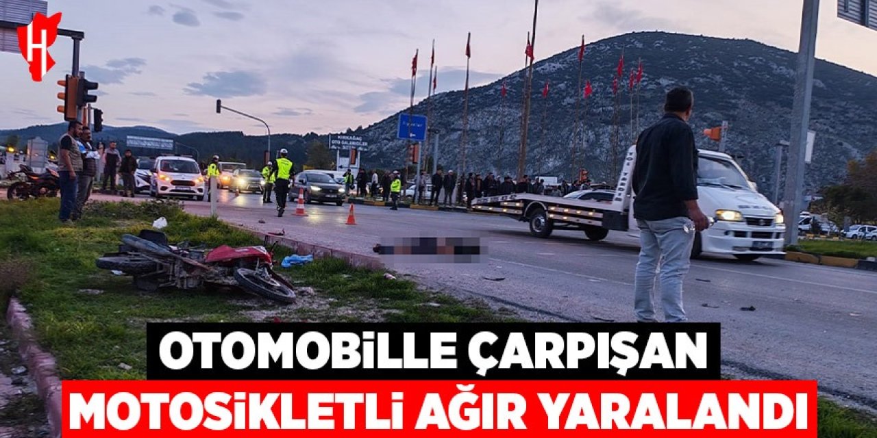 Otomobille çarpışan motosikletli ağır yaralandı