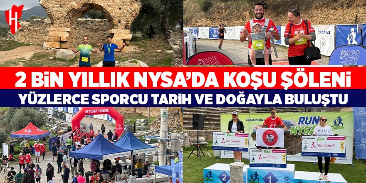 2 bin yıllık Nysa'da koşu şöleni! Yüzlerce sporcu tarih ve doğayla buluştu