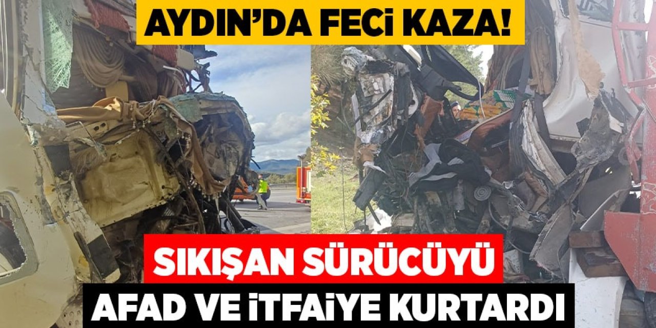 Aydın'da feci kaza: Sıkışan sürücüyü AFAD ve itfaiye ekipleri kurtardı
