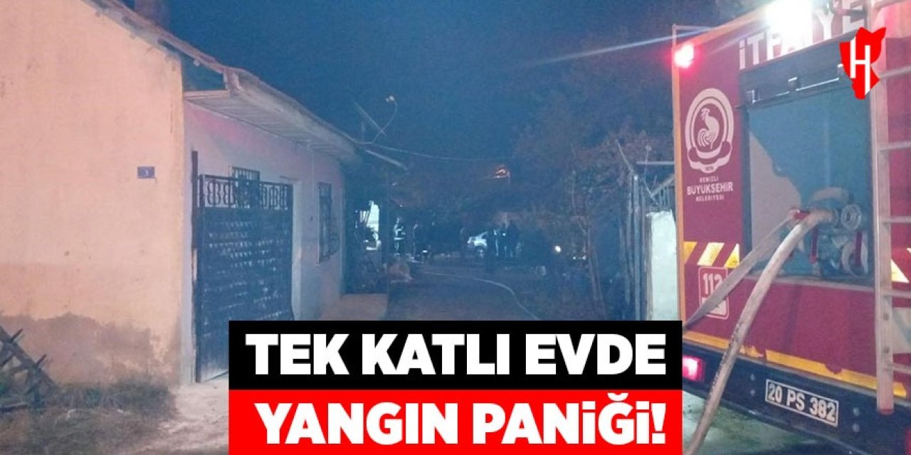 Tek katlı evdeki yangın korkuttu