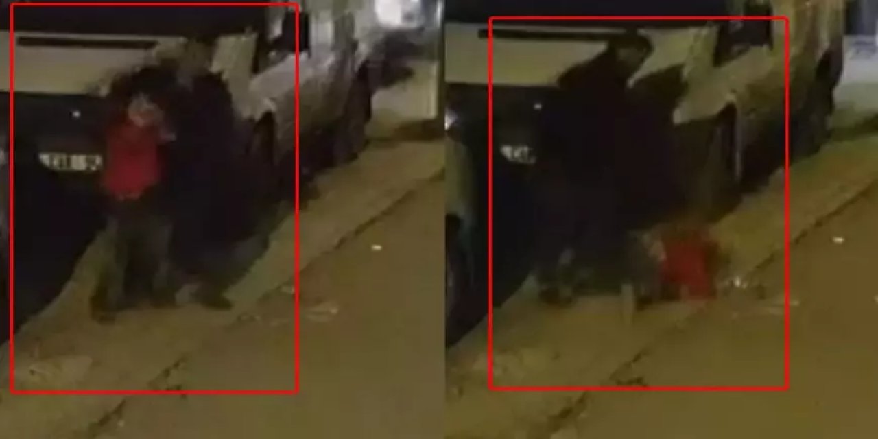 Çocuğun kafasını önce arabaya vurdu sonra çocuğu yere fırlattı