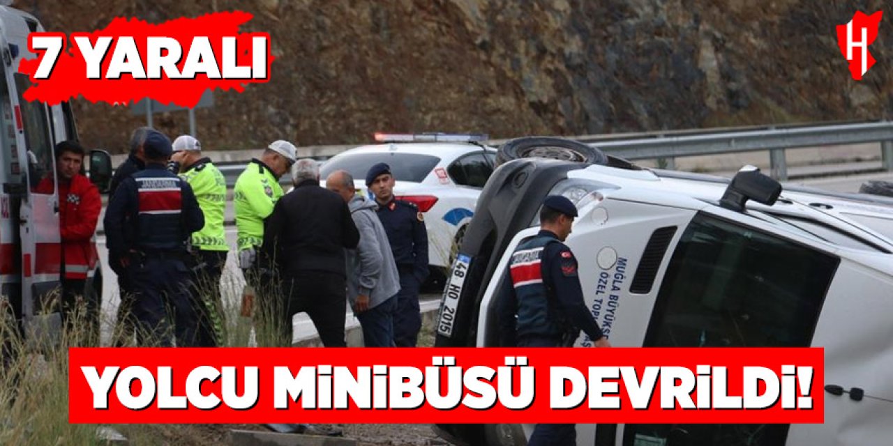 Yolcu minibüsü devrildi: 7 yaralı