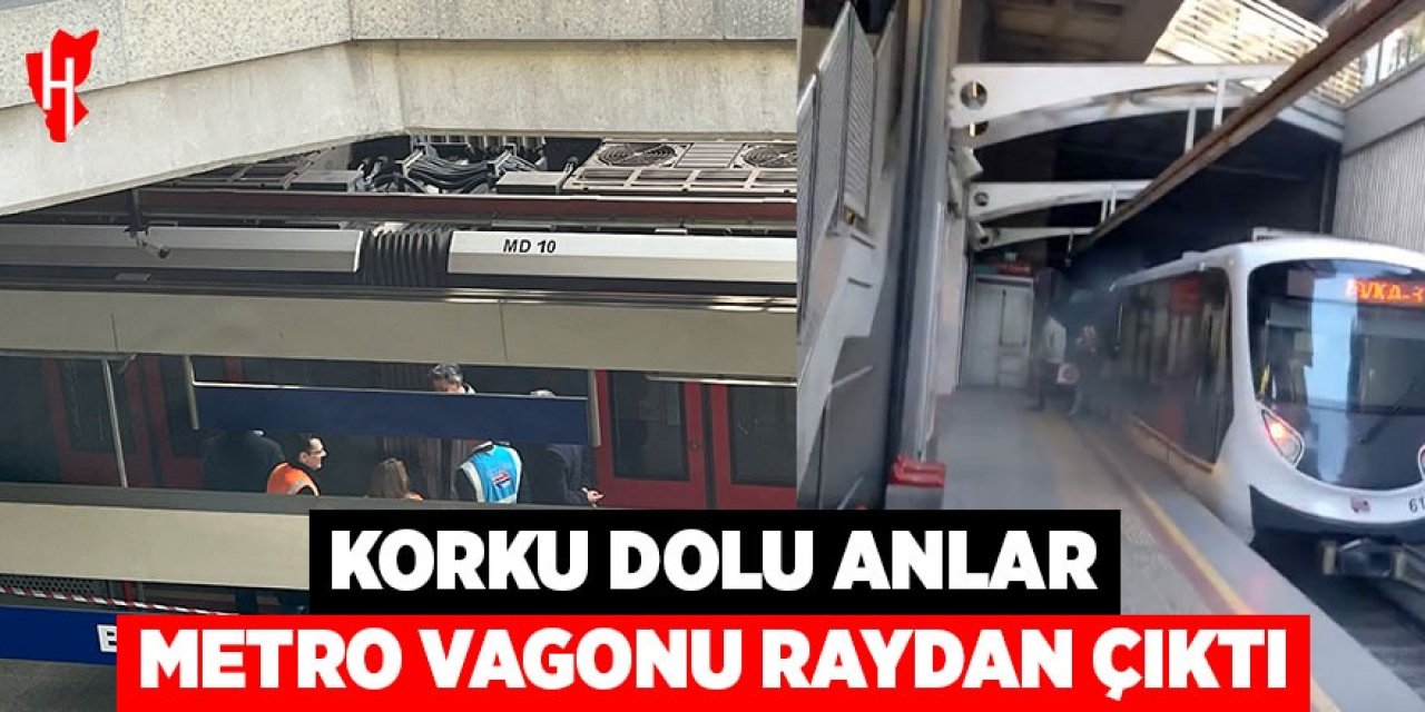 Korku dolu anlar! Metro vagonu raydan çıktı