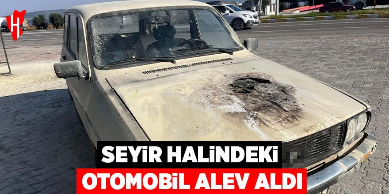 Seyir halindeki otomobil alev aldı