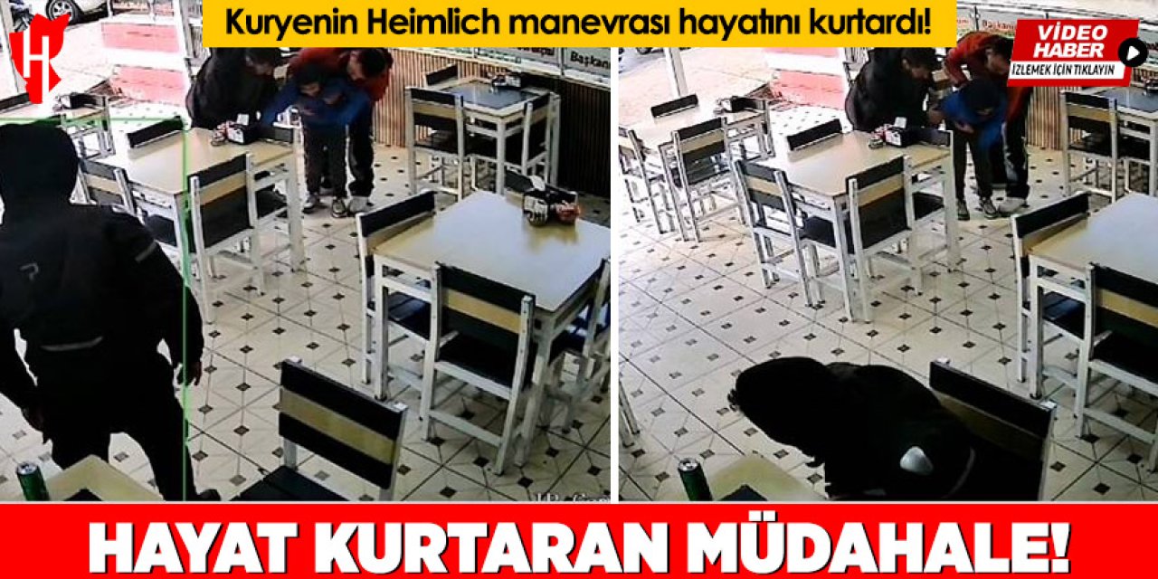 Kuryenin Heimlich manevrası hayat kurtardı!