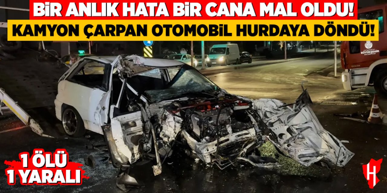 Hatalı dönüş yapan kamyon can aldı: 1 ölü, 1 yaralı
