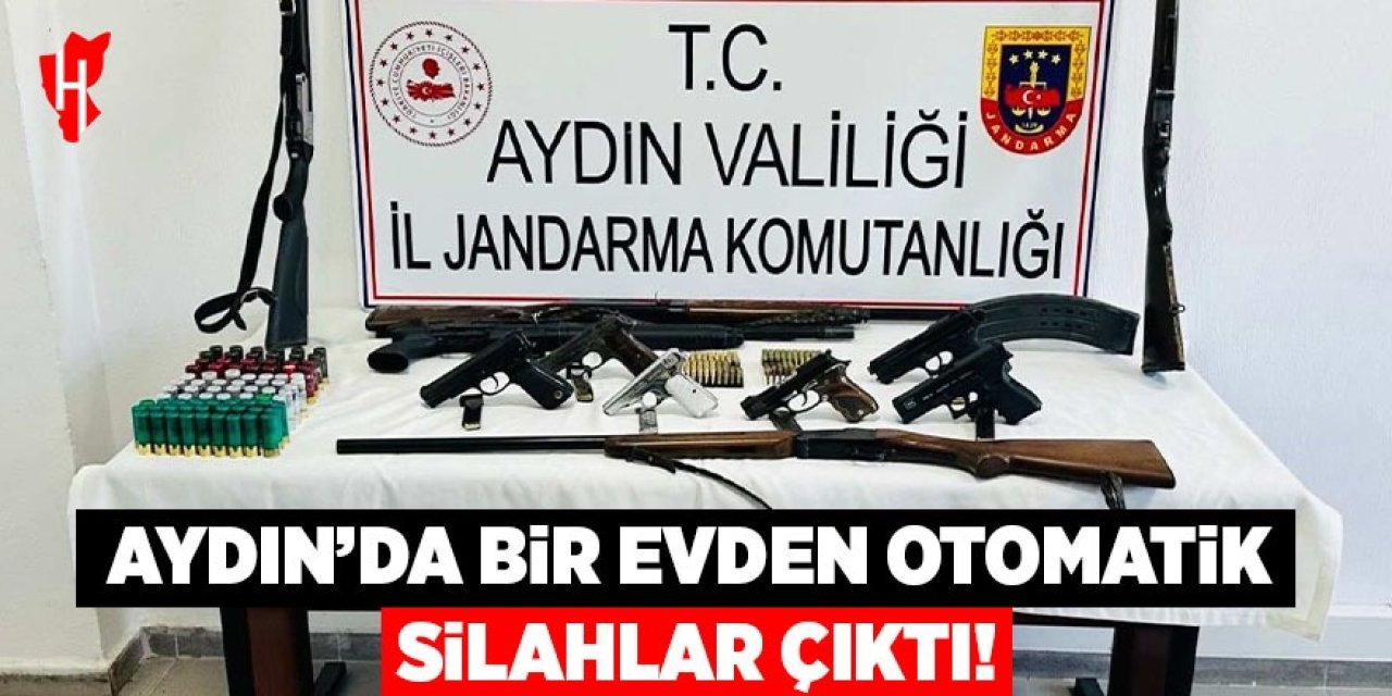Aydın'da bir evden otomatik silahlar çıktı