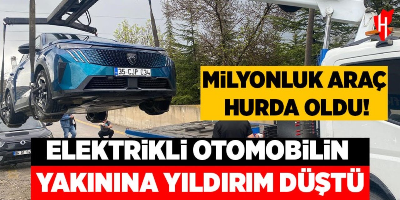 Elektrikli otomobilin yakınına yıldırım düştü, milyonluk araç 'hurda' oldu