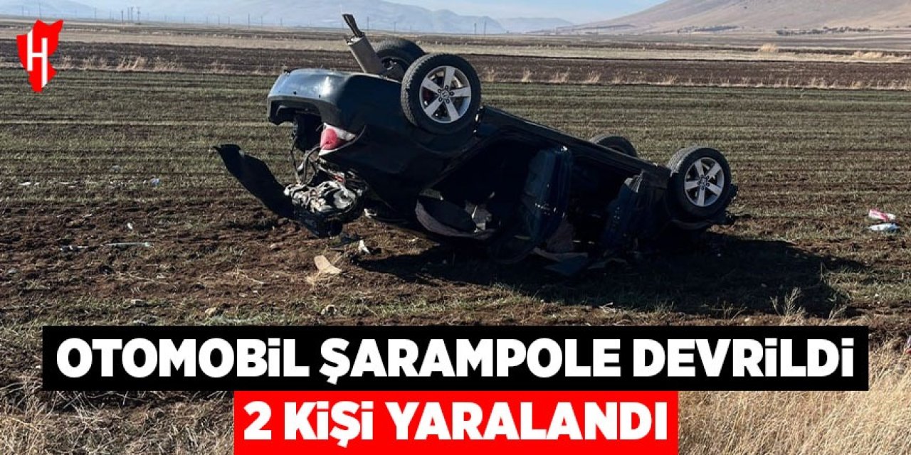 Şarampole devrilen otomobilde 2 kişi yaralandı