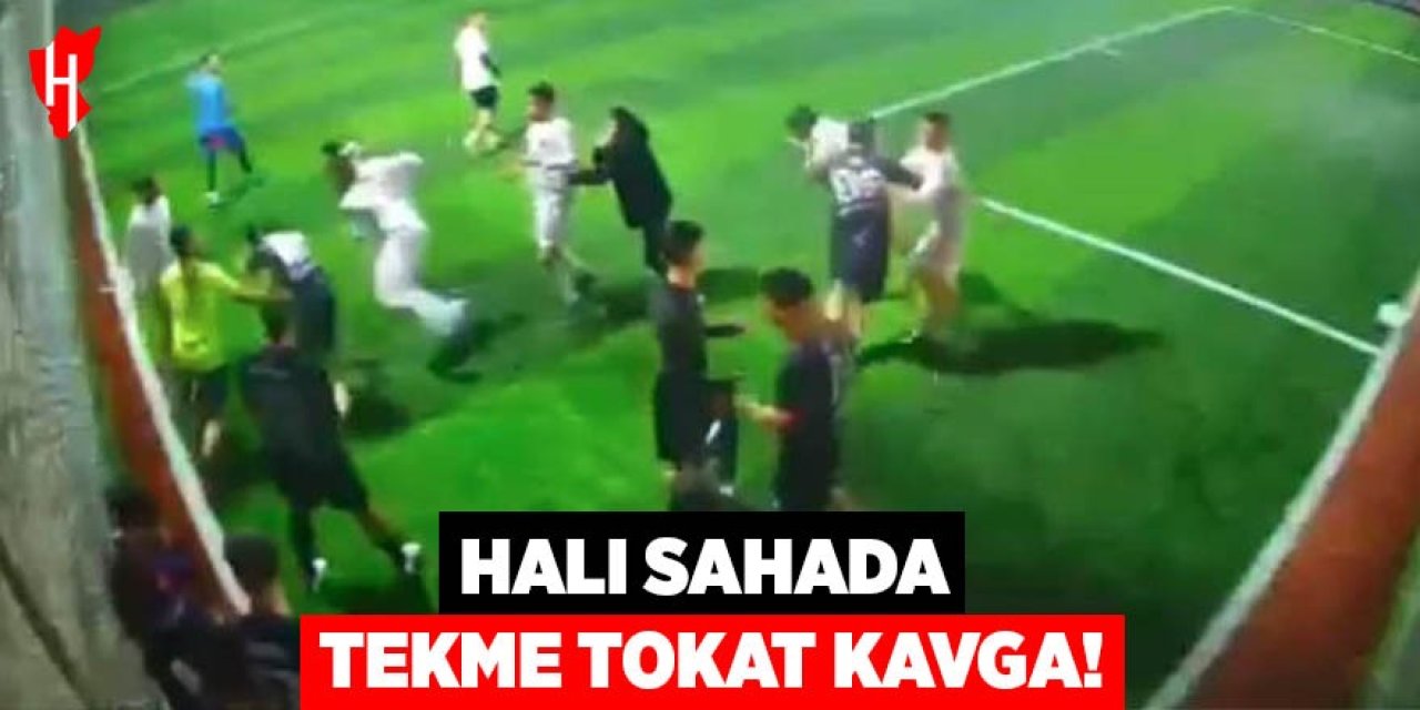 Halı sahada tekme-tokat kavga
