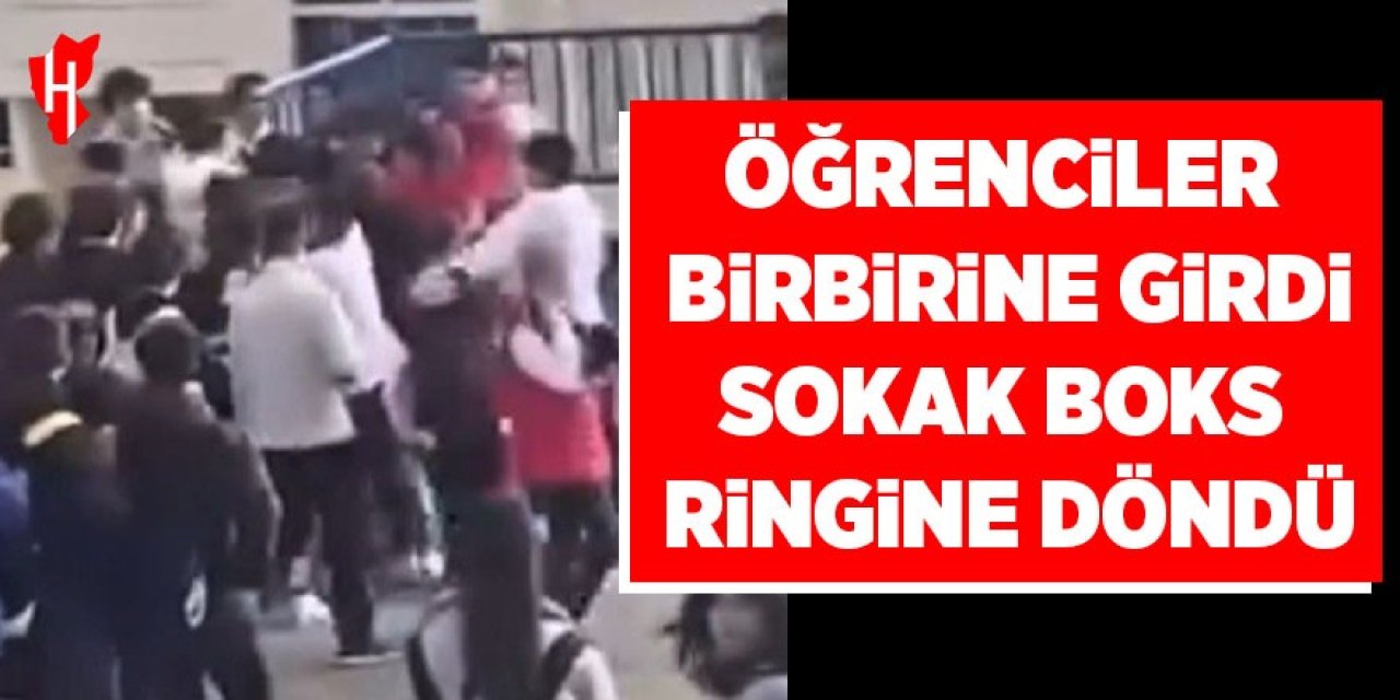 Öğrenciler birbirine girdi: Sokak boks ringine döndü