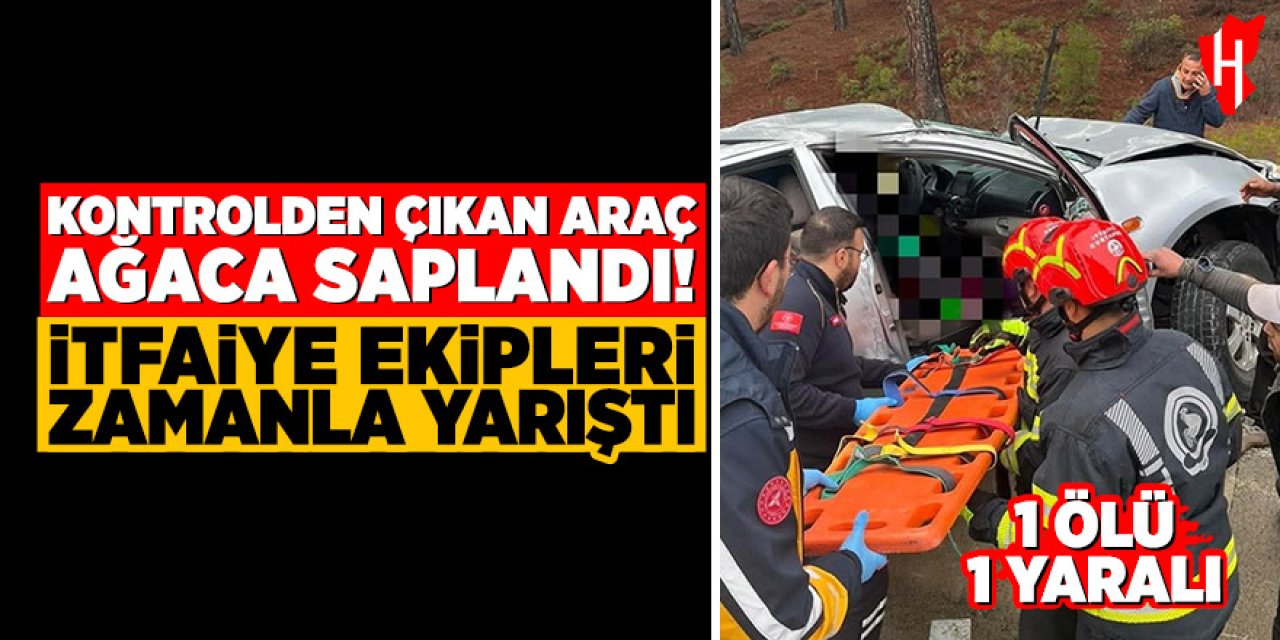 Kontrolden çıkan araç ağaca çarparak durdu: 1 ölü, 1 yaralı
