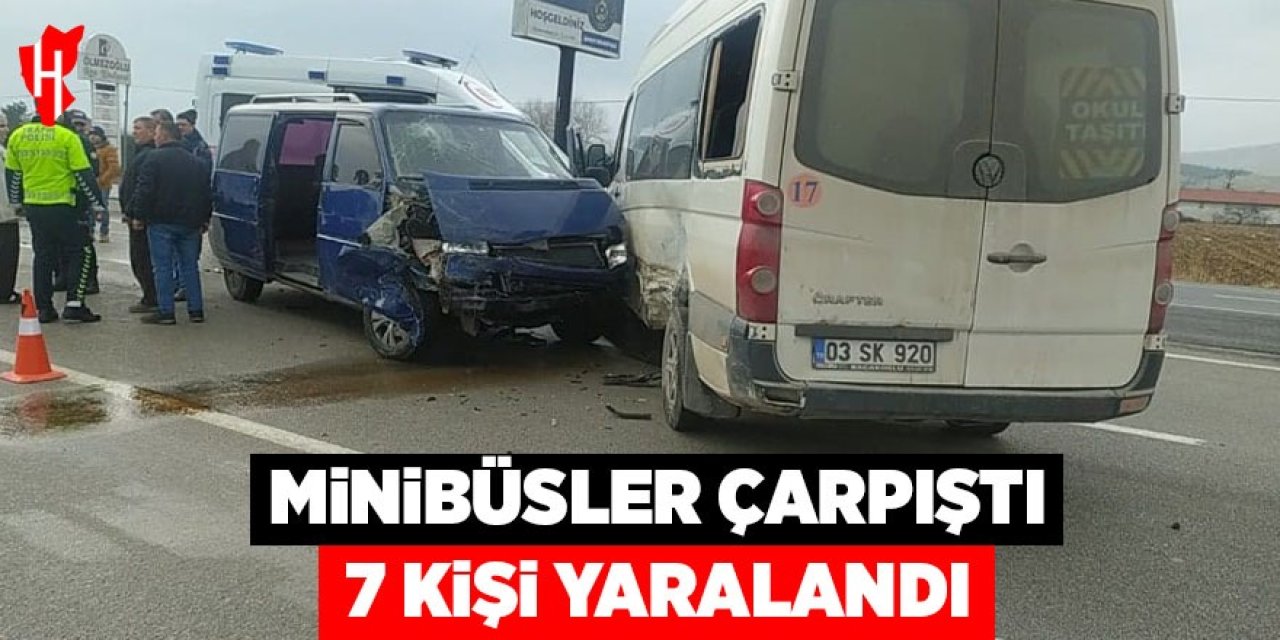 Minibüslerin çarpıştığı kazada 7 kişi yaralandı