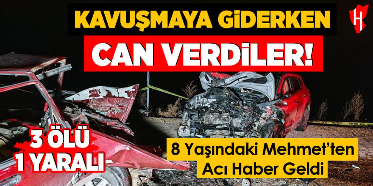 Kafa kafaya çarpışan otomobiller hurdaya döndü: 3 ölü, 1 yaralı