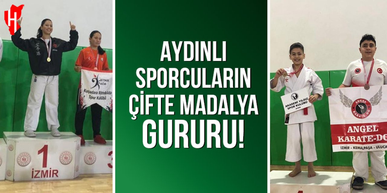 Aydınlı sporcuların çifte madalya gururu