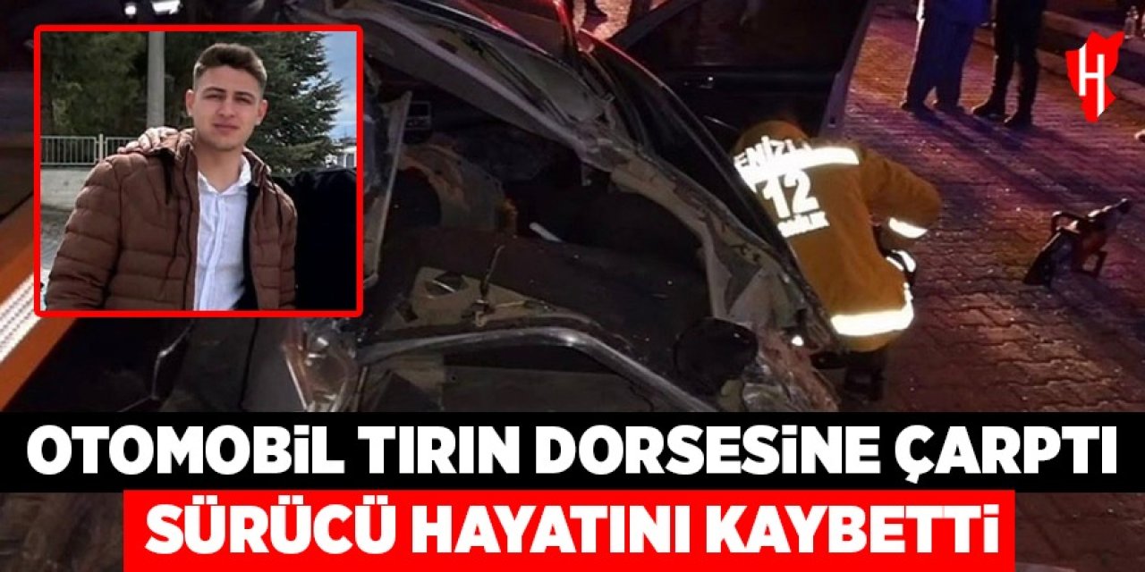 Otomobil park halindeki tırın dorsesine çarptı: 1 ölü 1 yaralı