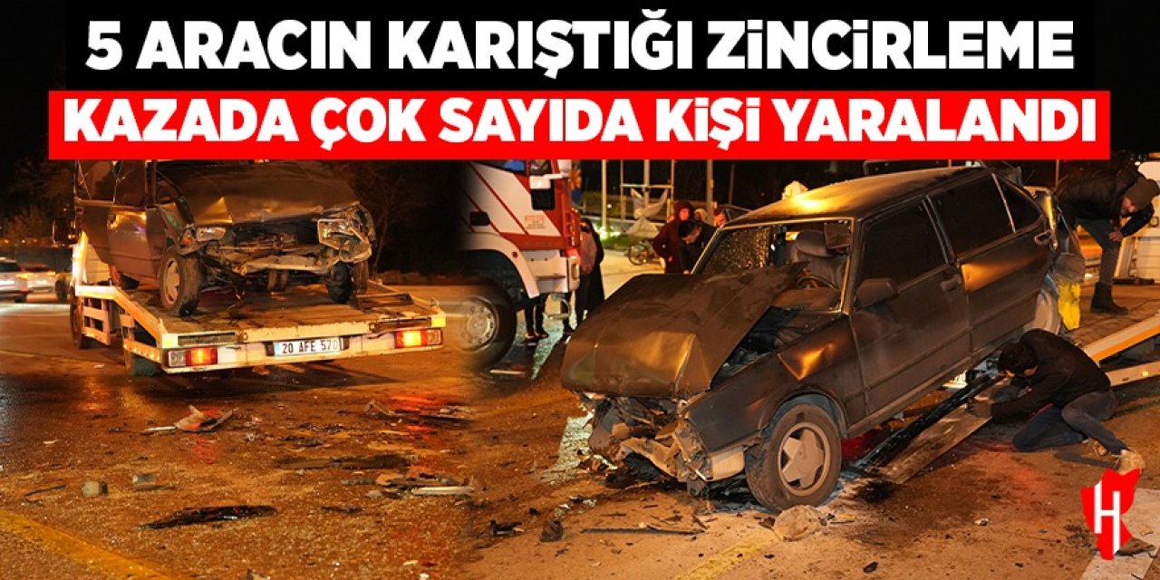 5 aracın karıştığı zincirleme kaza çok sayıda kişi yaralandı