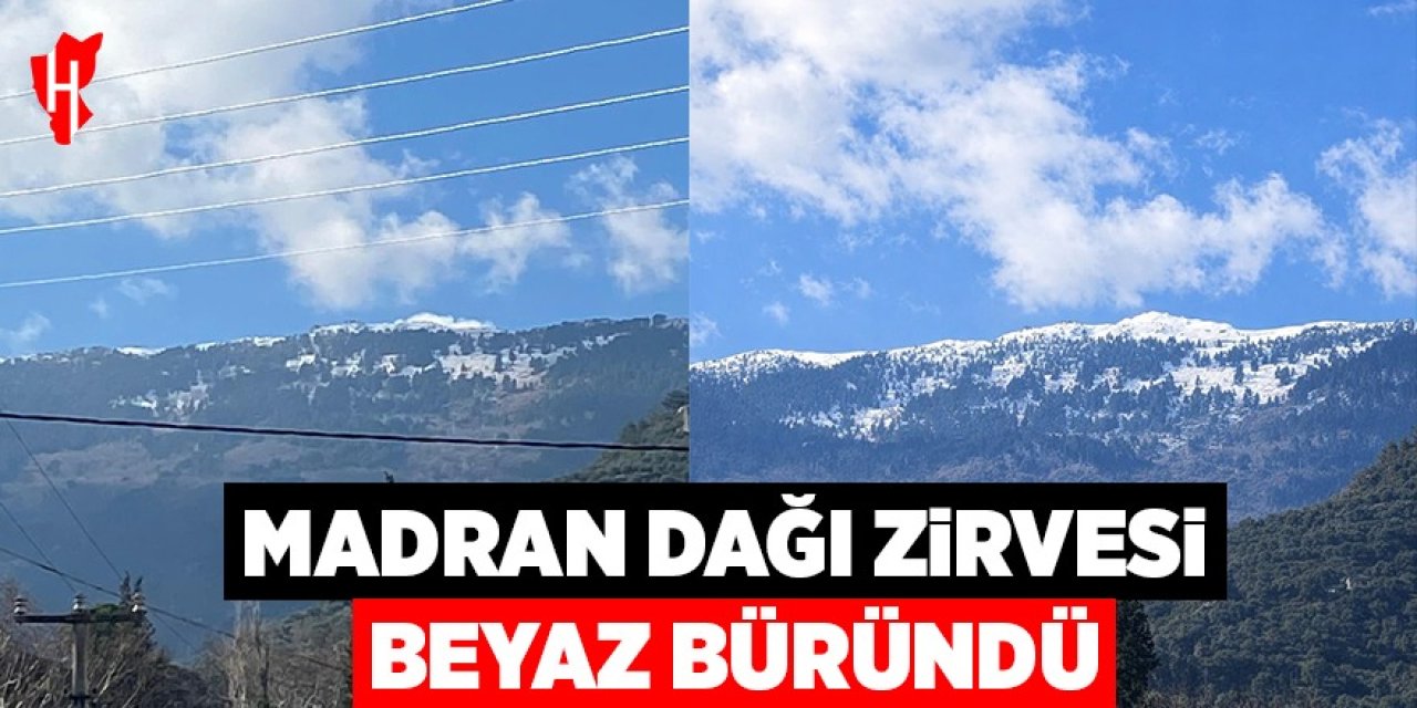 Madran Dağı zirvesi beyaza büründü