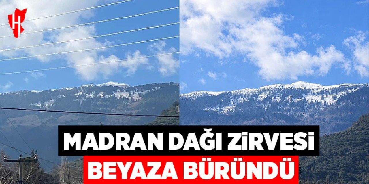 Madran Dağı zirvesi beyaza büründü