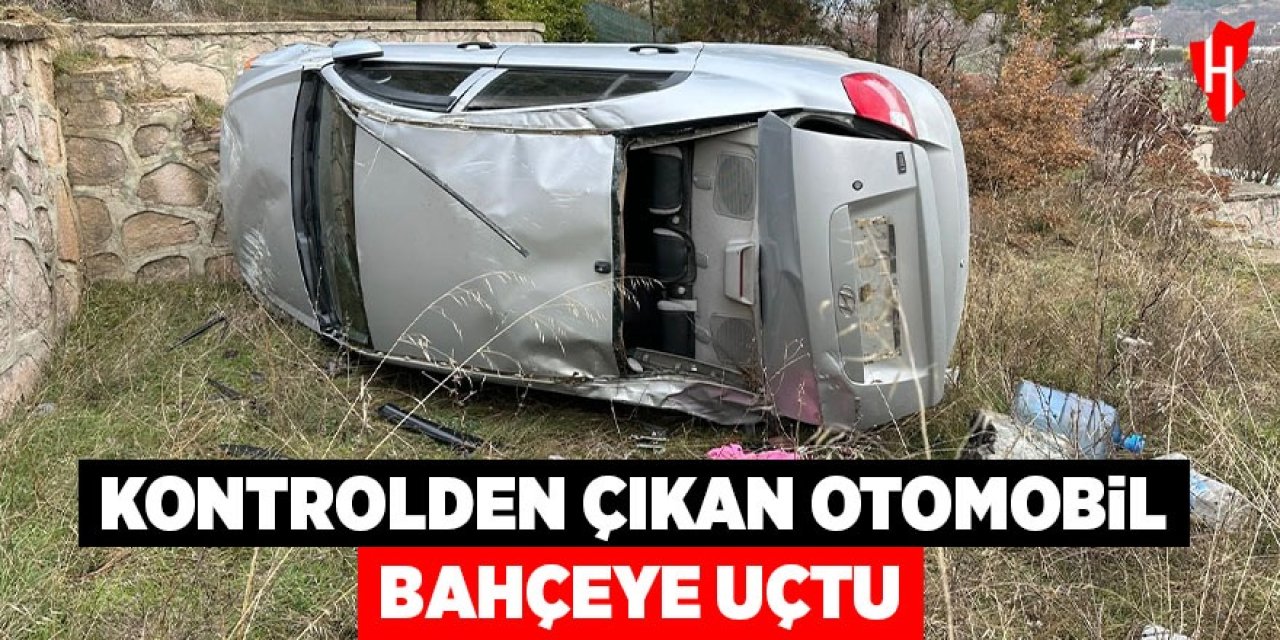 Kontrolden çıkan otomobil bahçeye devrildi: 1 yaralı