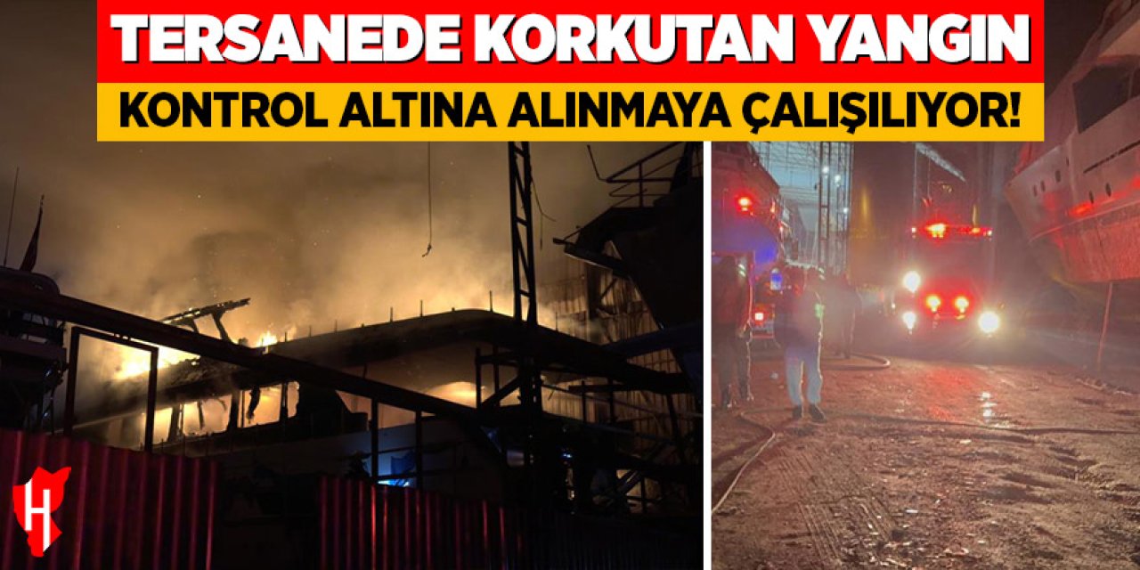 Tersanede korkutan yangın: Ahşap tekne kül oldu