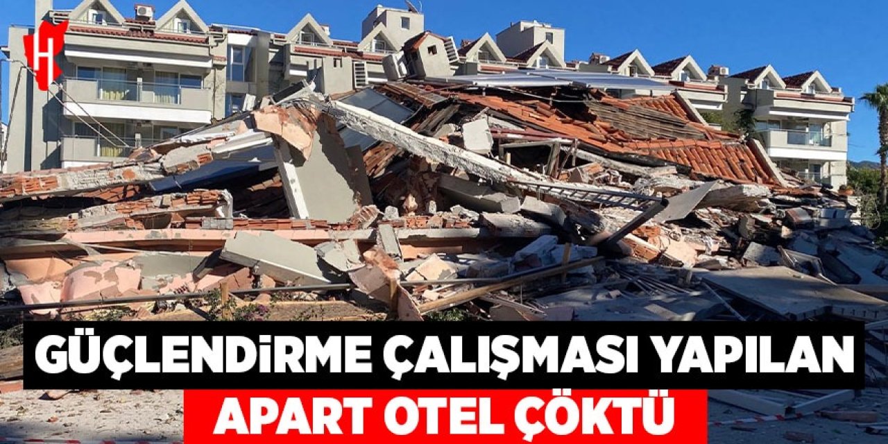 Güçlendirme çalışması yapılan apart otel çöktü