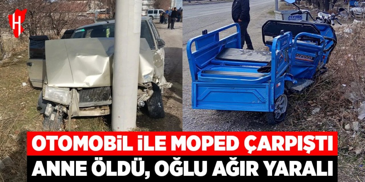 Otomobil mopedle çarpıştı: Anne hayatını kaybetti, oğlu ağır yaralandı