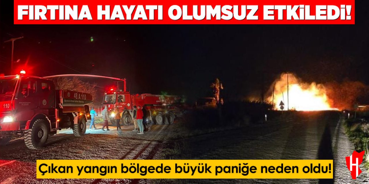 Fırtına hayatı olumsuz etkiledi: Kopan elektrik telleri yangın çıkardı