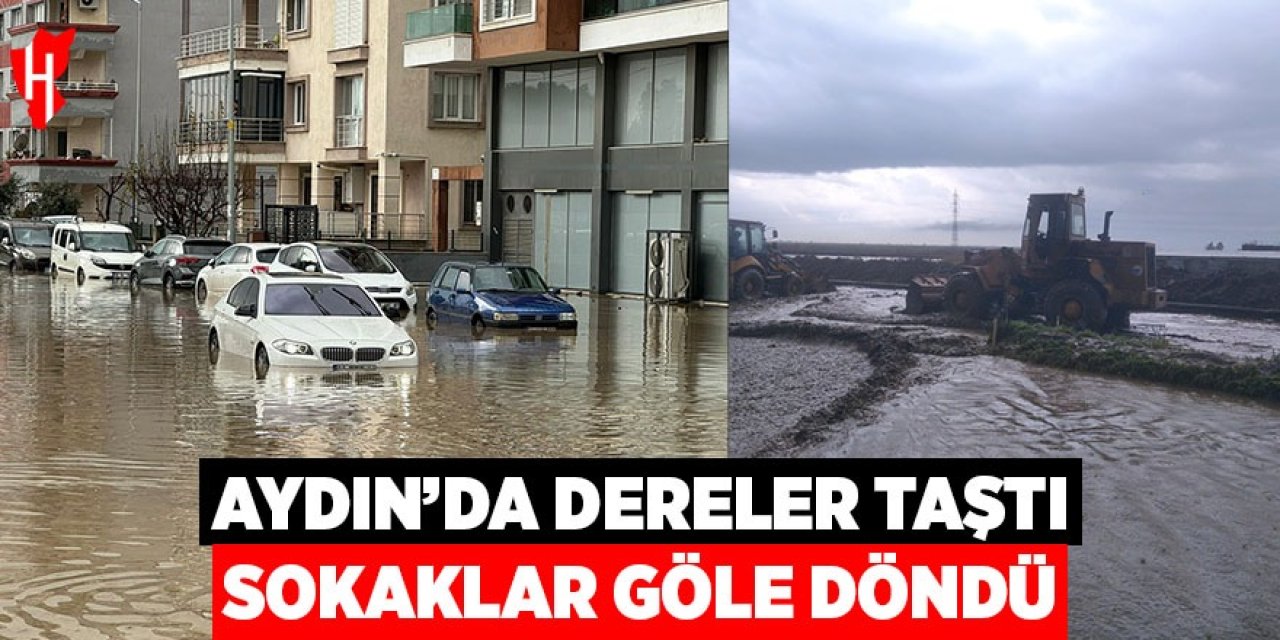 Aydın'da dereler taştı, sokaklar göle döndü