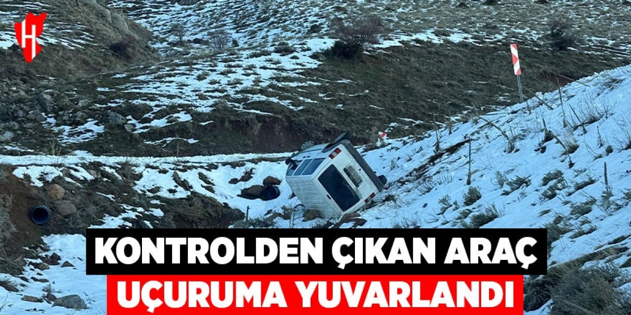 Uçuruma yuvarlanan araçta 2 kişi ölümden döndü