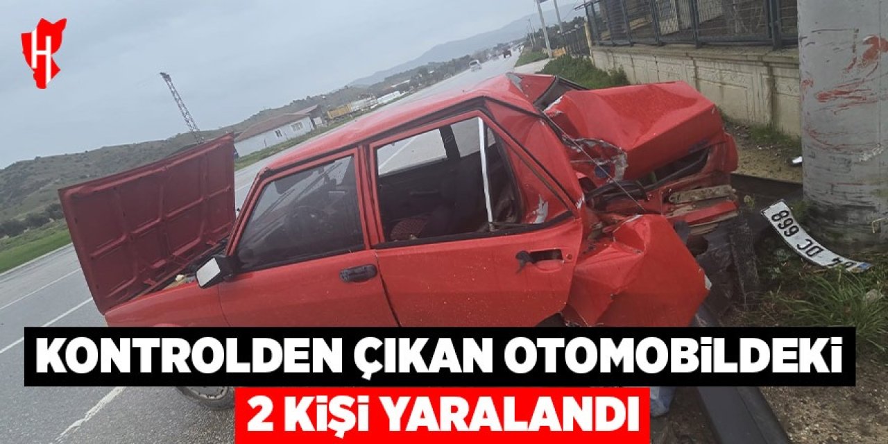 Otomobil kontrolden çıktı: 2 yaralı