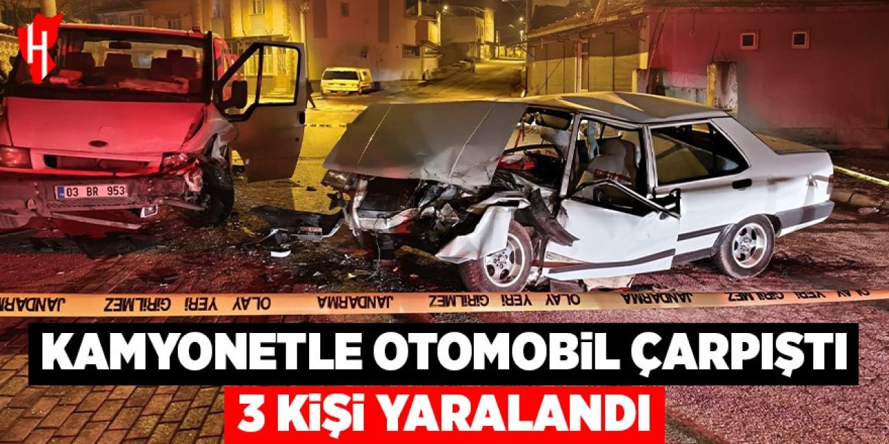 Kamyonetle otomobil çarpıştı: 3 kişi yaralandı