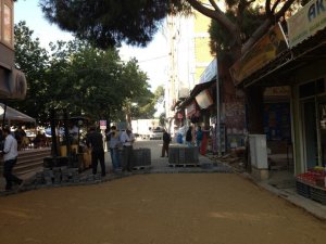 Köşk'te parke taşı döşemelerine başlandı
