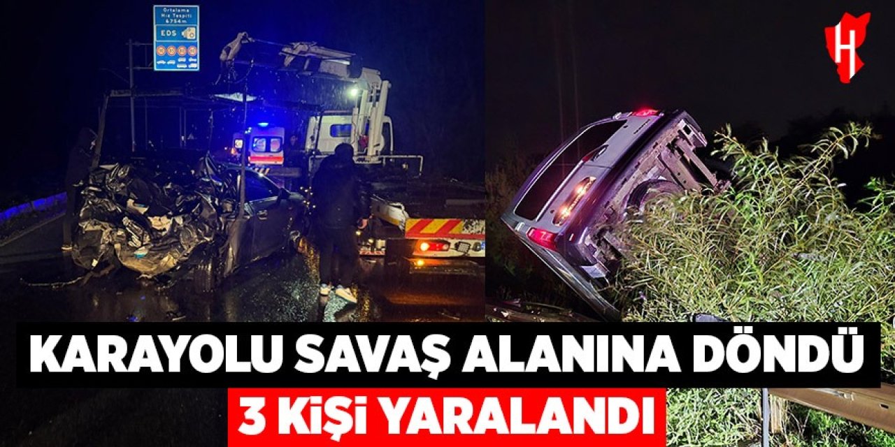 Karayolu savaş alanına döndü: 3 yaralı