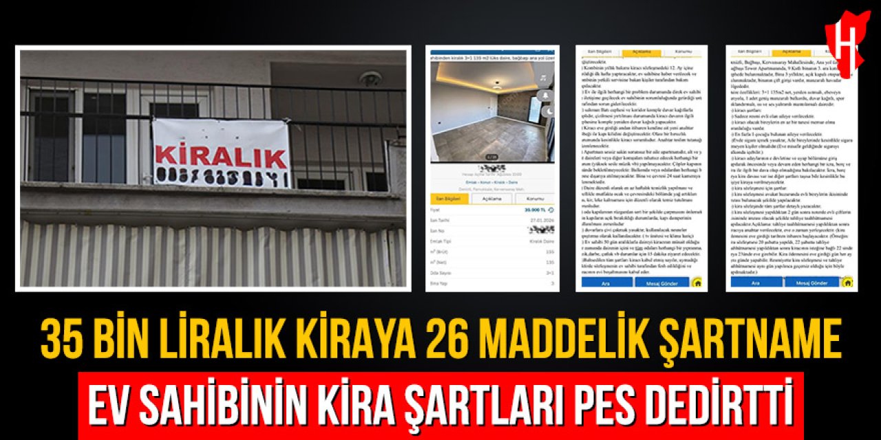 35 bin liralık kiraya, 26 maddelik şartname: Ev sahibinin kira şartları pes dedirtti