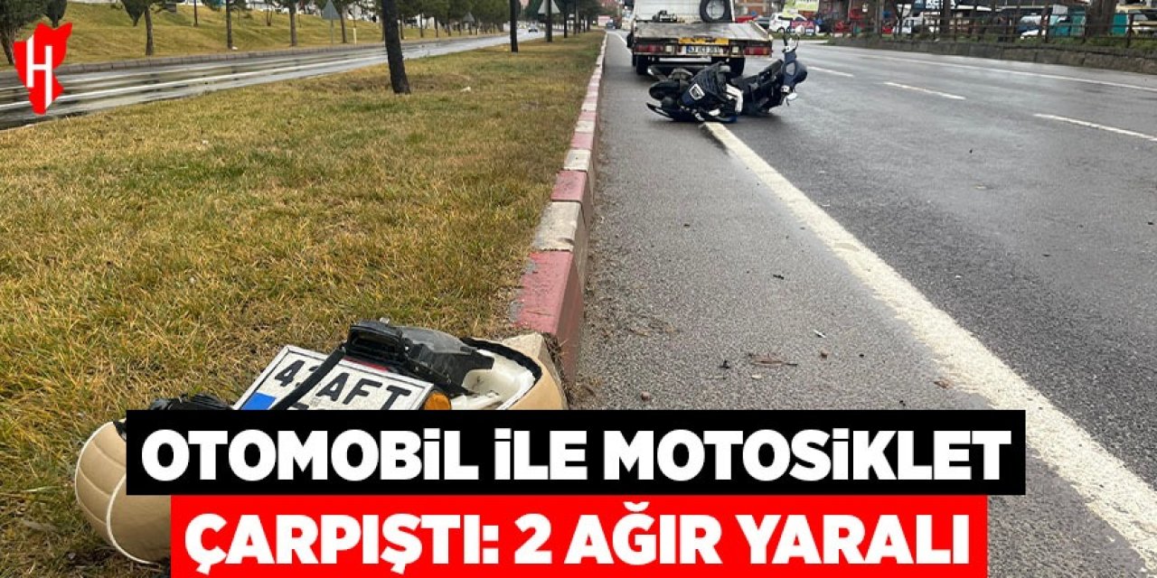 Otomobil ile motosiklet çarpıştı: 2 ağır yaralı