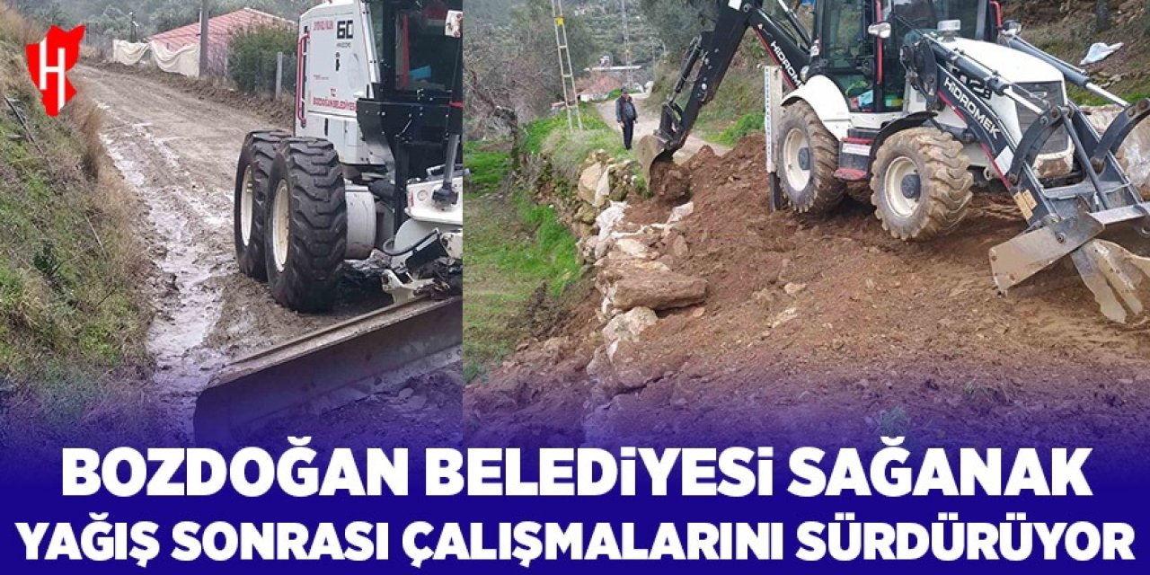 Bozdoğan Belediyesi ekipleri sağanak yağış sonrası çalışmalarını sürdürüyor
