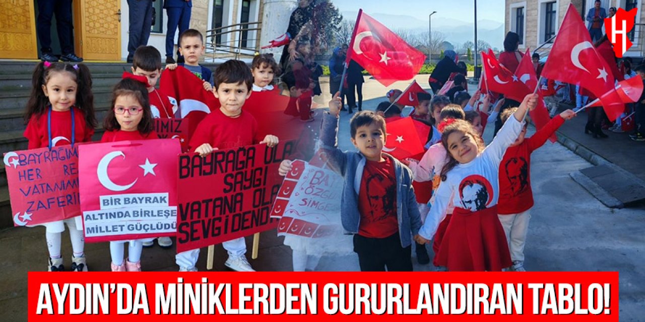 Aydın'da miniklerden gururlandıran tablo