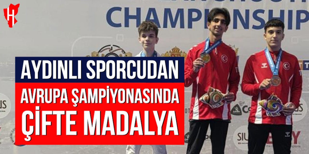 Aydınlı sporcudan Avrupa şampiyonasında çifte madalya