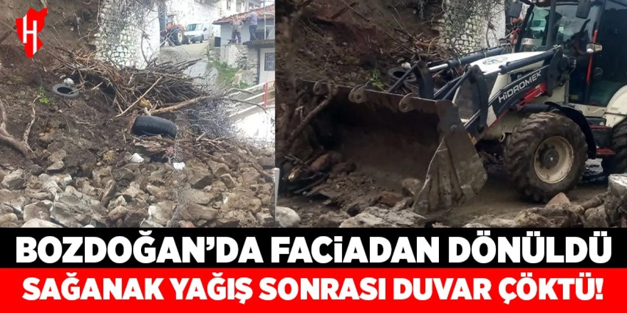 Bozdoğan'da duvar çöktü