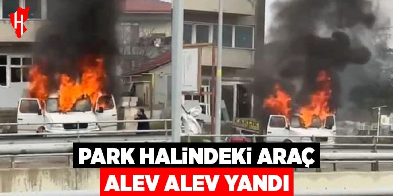 Park halindeki araç alev alev yandı
