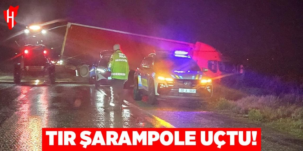 Tır şarampole uçtu