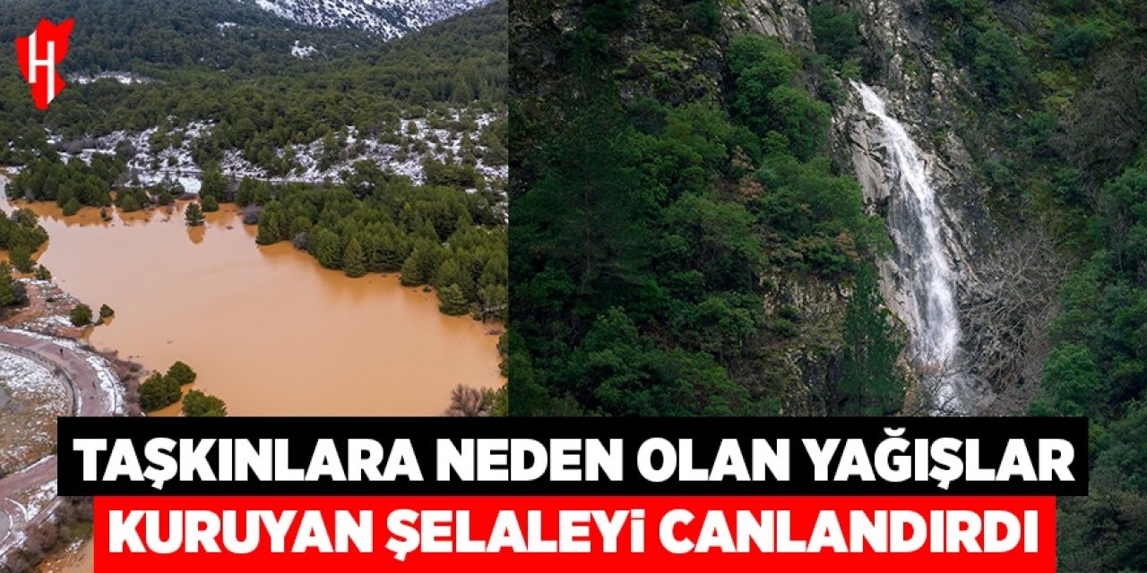 Taşkınlara neden olan yağmurlar kuruyan şelaleyi canlandırdı