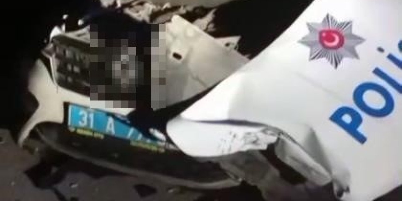Alkollü sürücü polis aracına çarptı: 2 polis memuru yaralı