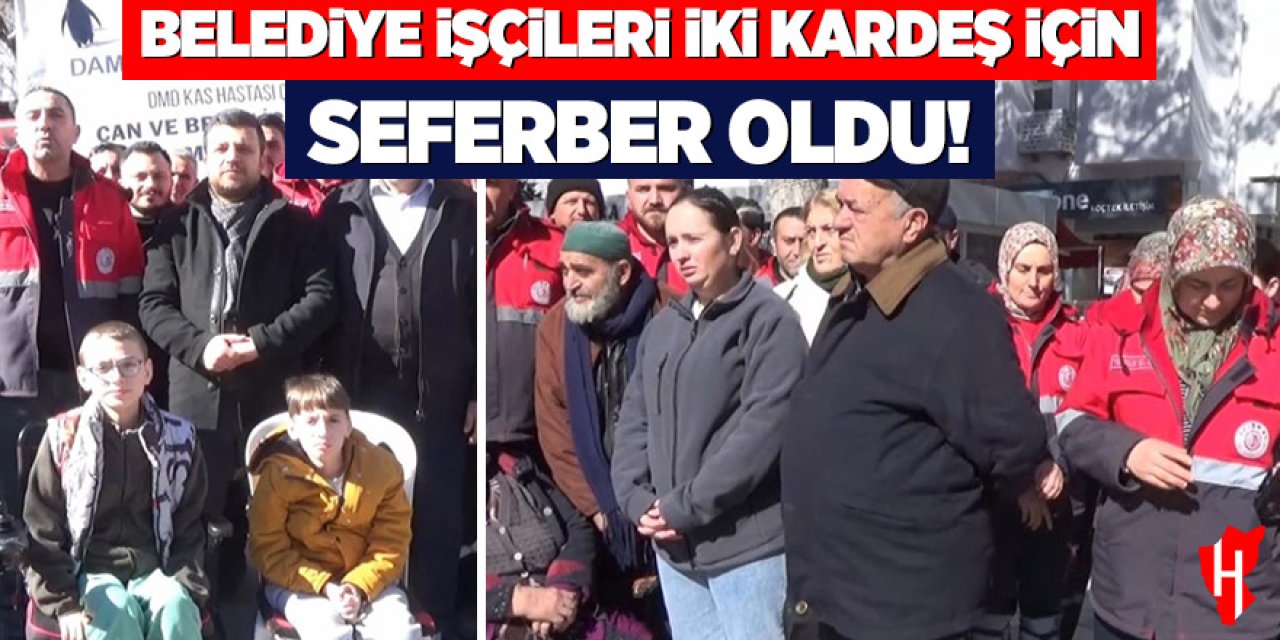 Belediye işçileri iki kardeş için seferber oldu
